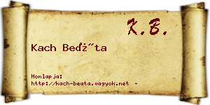 Kach Beáta névjegykártya