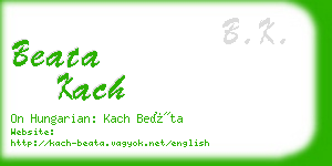 beata kach business card